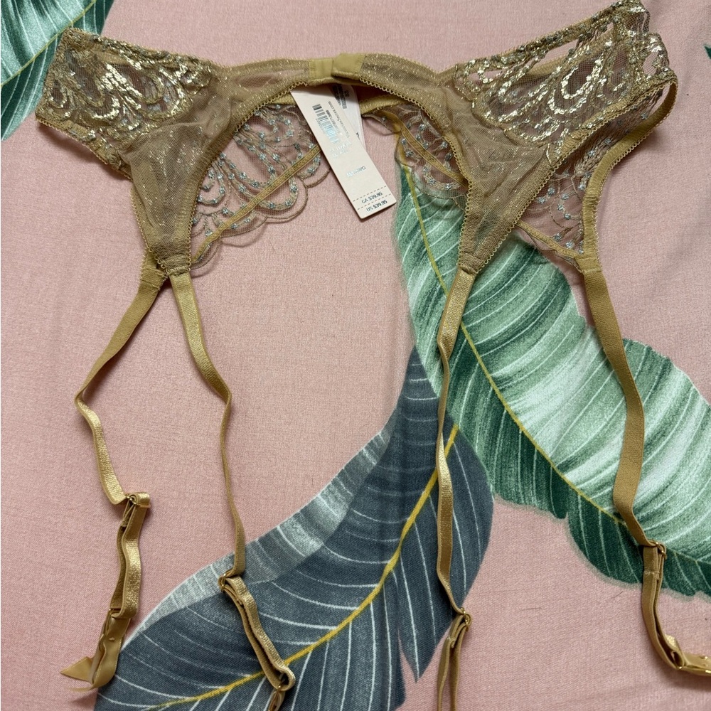 Victoria’s Secert Very Sexy Showgirl Garter Belt Gold